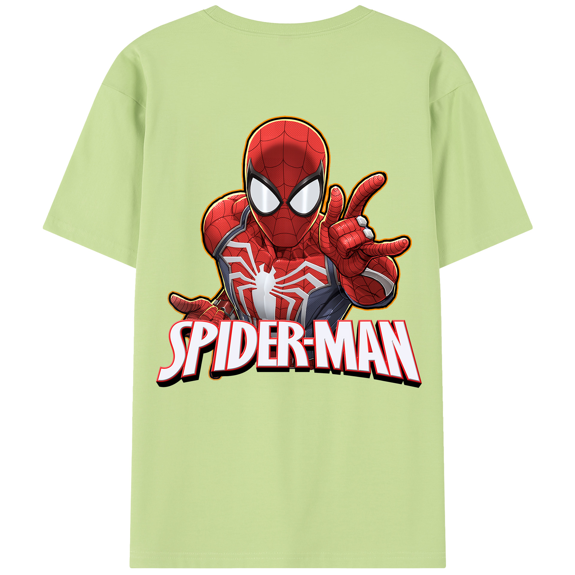 （画像用） Spider Man スパイダーマン 綿100％半袖Tシャツ（背面プリント）